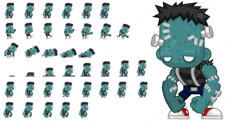 Спрайт зомби Векторная Графика для игр