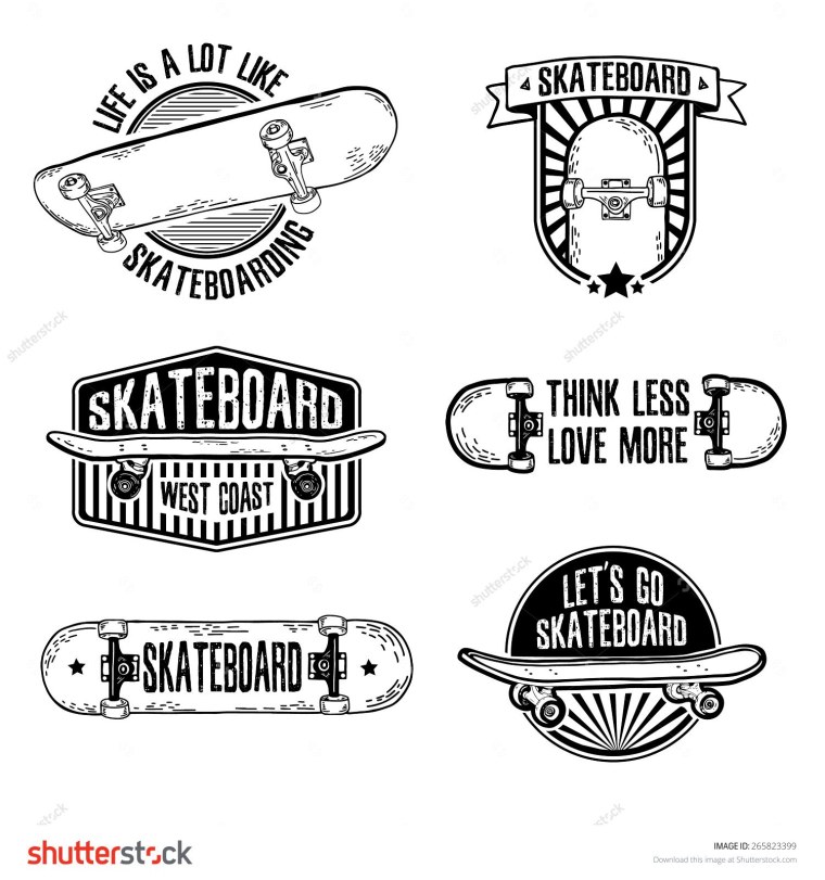 Стикеры на скейтборд чёрно белые