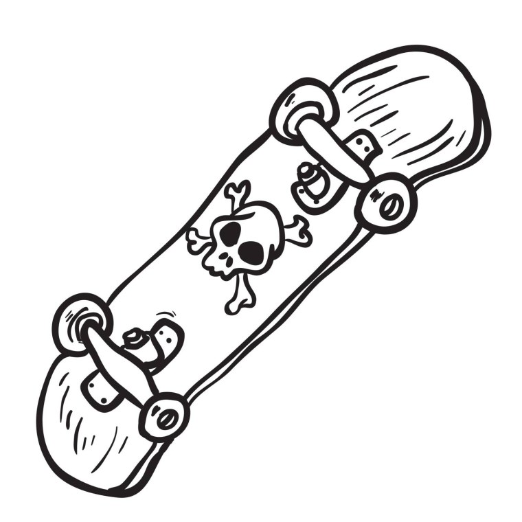 Раскраска скейтборд