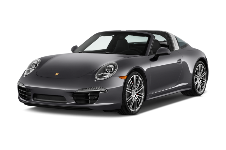 Порше 911 на белом фоне