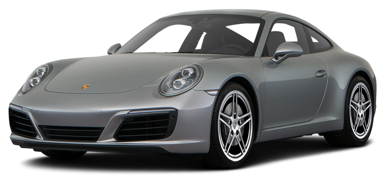 Порше 911 на белом фоне