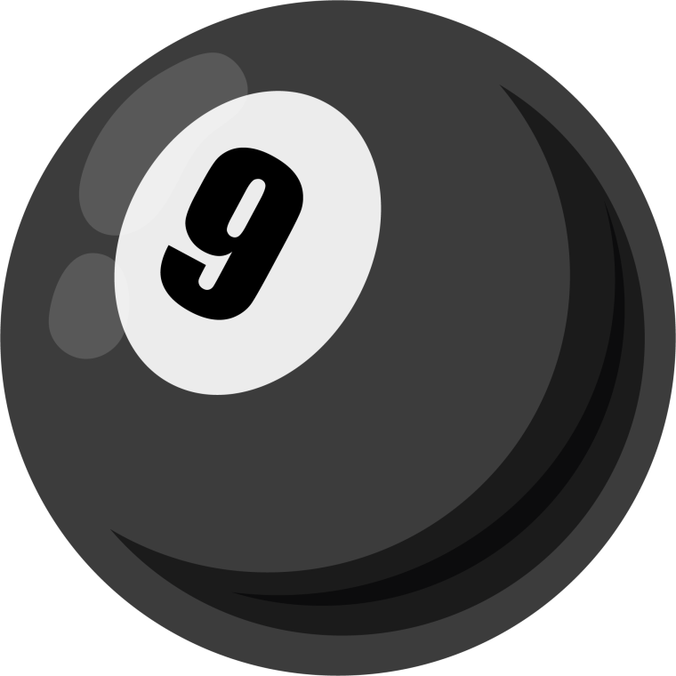 Черный бильярдный шар