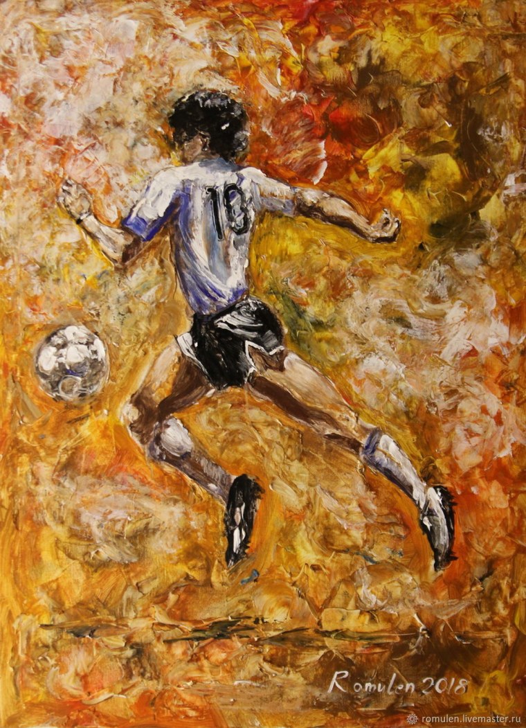Мяч футбольный живопись
