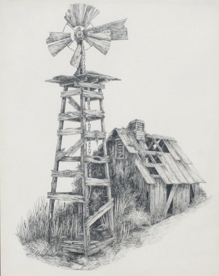 Мельница карандашом