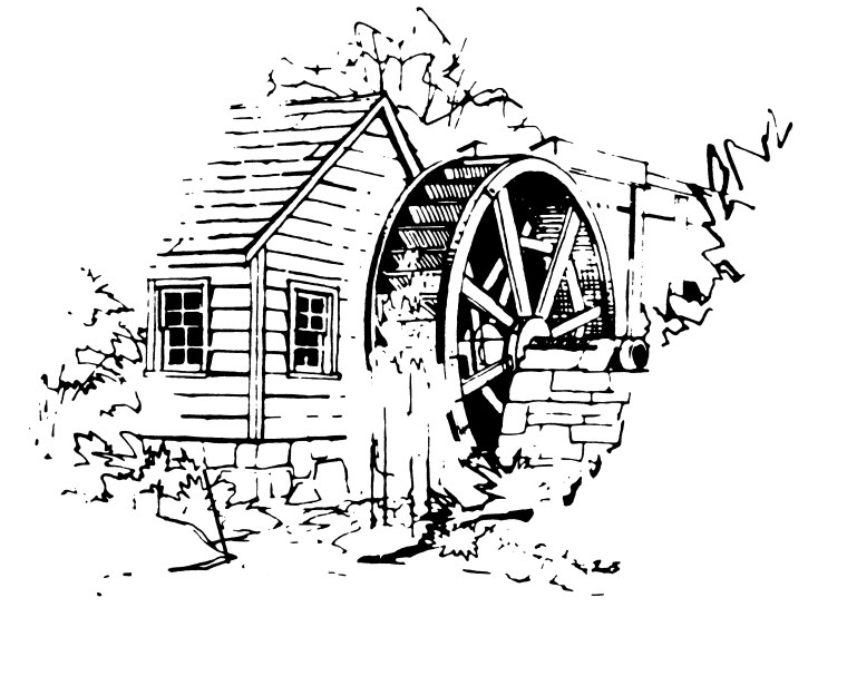 Водяная мельница эскиз