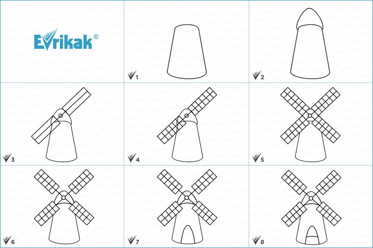 Эапное рисование мельницы