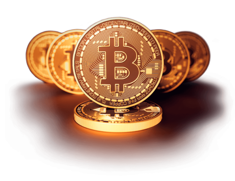 Стопка монет биткоин