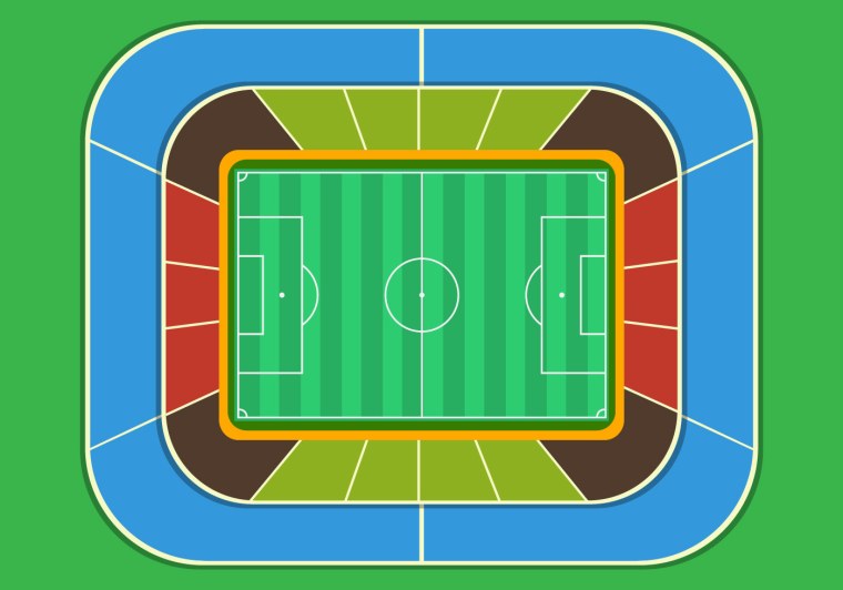 Надписи на футбольном поле