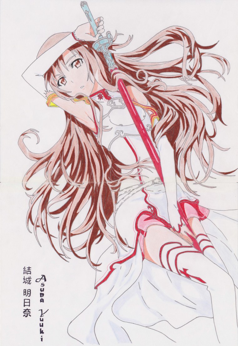 Аниме тату эскизы цветная Асуна Юки