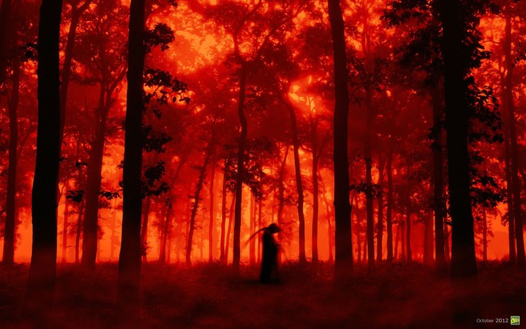 Страшный красный лес