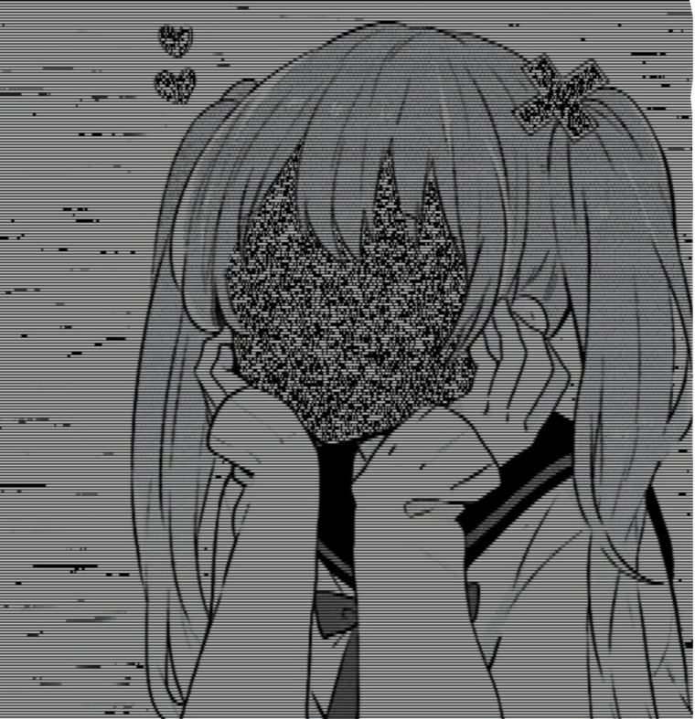 Аниме тянки плачут черно белые