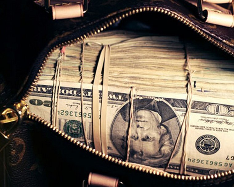 Картина сумка с долларами