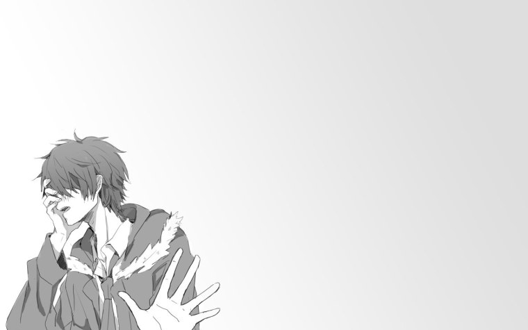 Аниме пацан на белом фоне