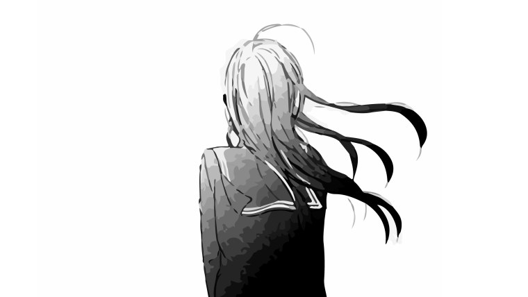 Аниме чёрно белое грусть