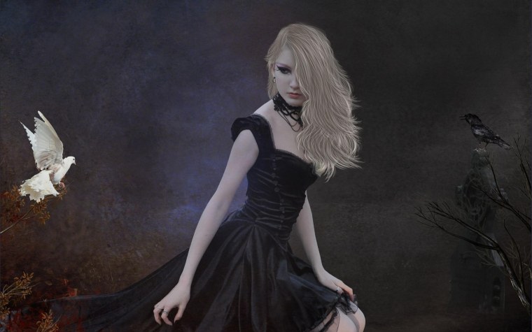 Девушка ведьма блондинка