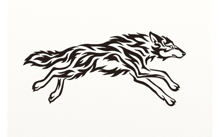 Наклейка белый волк