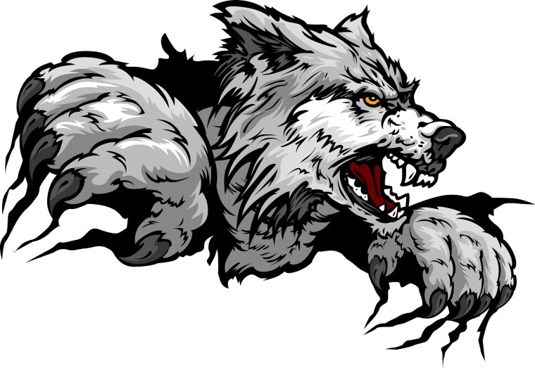 Волк силуэт черно белый