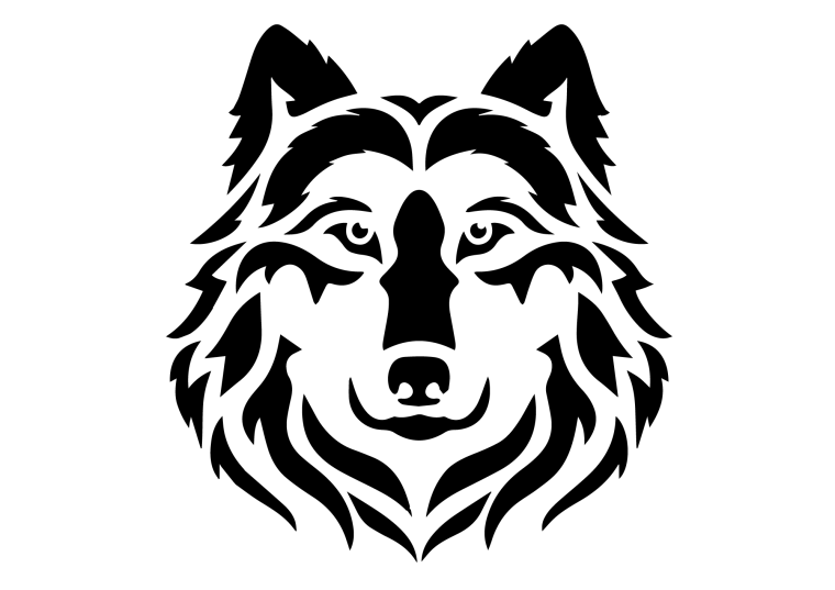 Оскаленная Волчья морда спереди