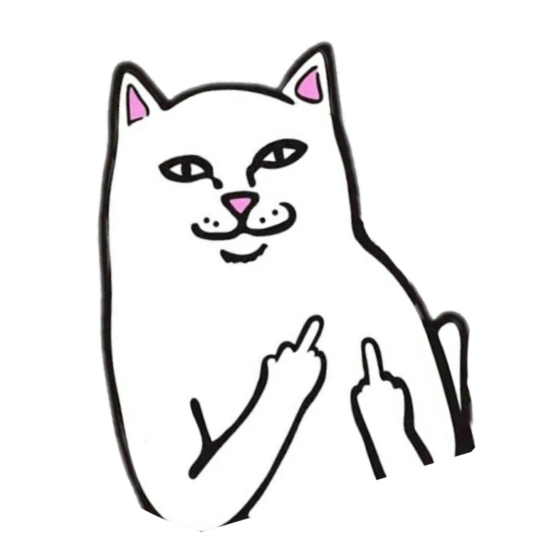 Наклейки котик с факом много