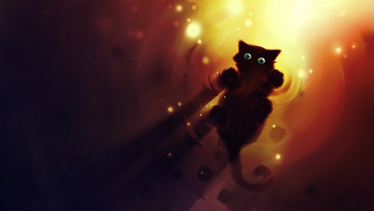 Чёрный кот арт