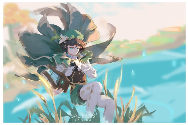 Венти Геншин Сплеш арт