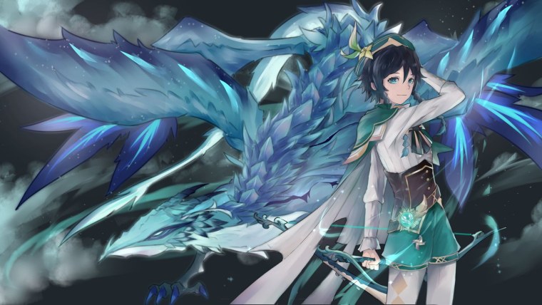 Венти Геншин Импакт арт