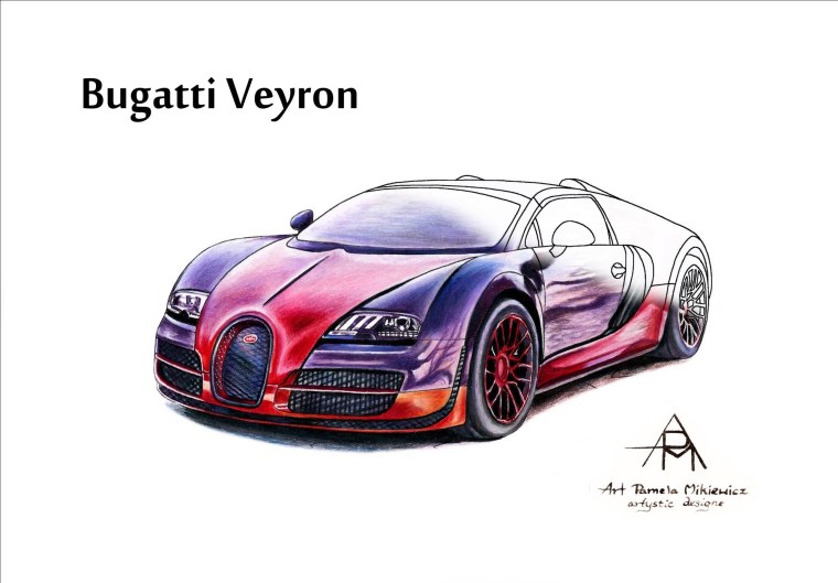 Разукрашки для мальчиков Бугатти Вейрон