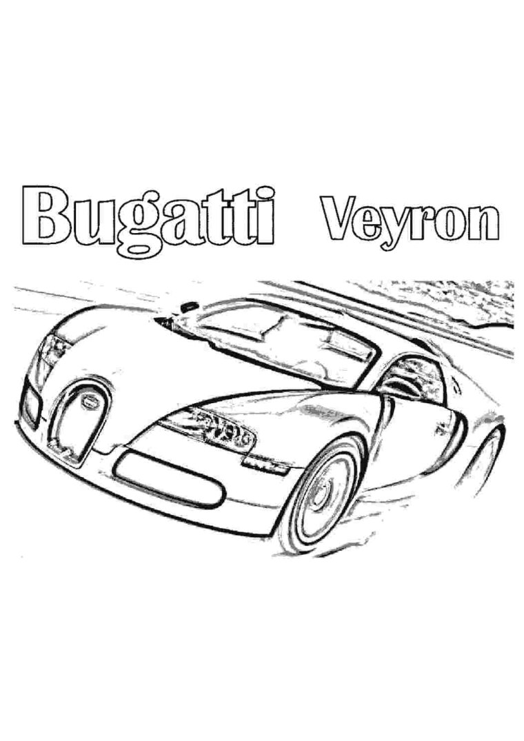Раскраска Bugatti Veyron