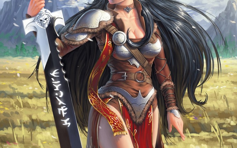 Воительница Валькирия в доспехах