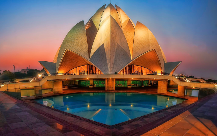 Храм лотоса Дели Индия архитектура