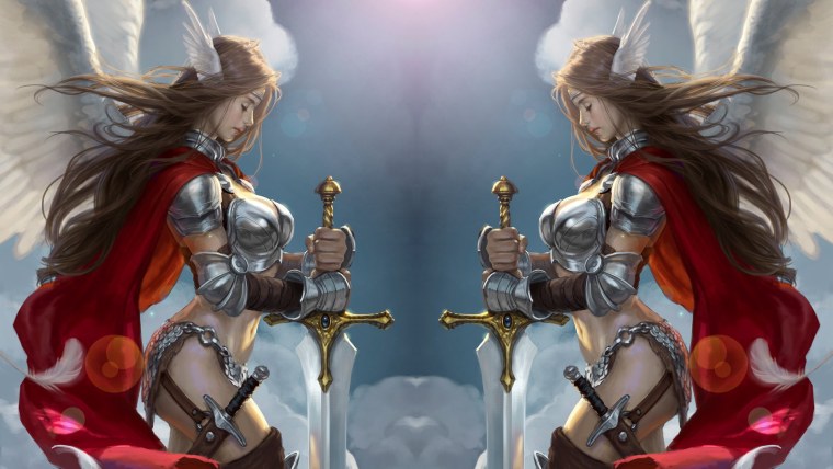 Воительница Валькирия в доспехах