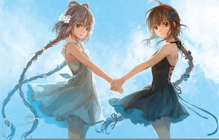 Аниме девушка с розовыми волосами и зелеными глазами