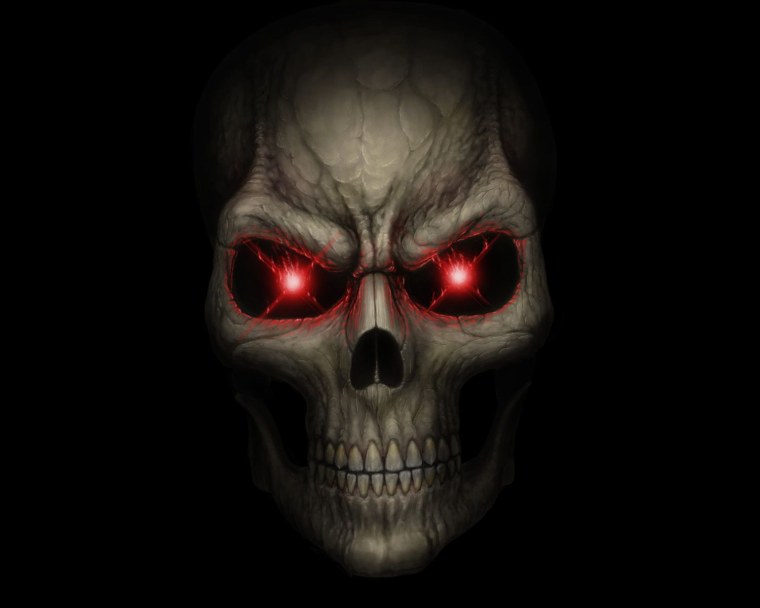 Череп со светящимися глазами