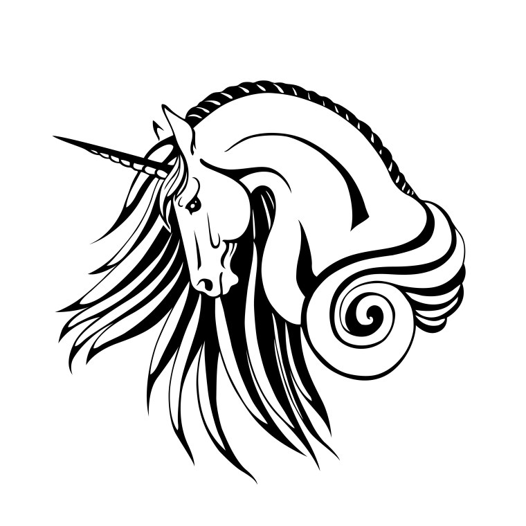 Единорог чб