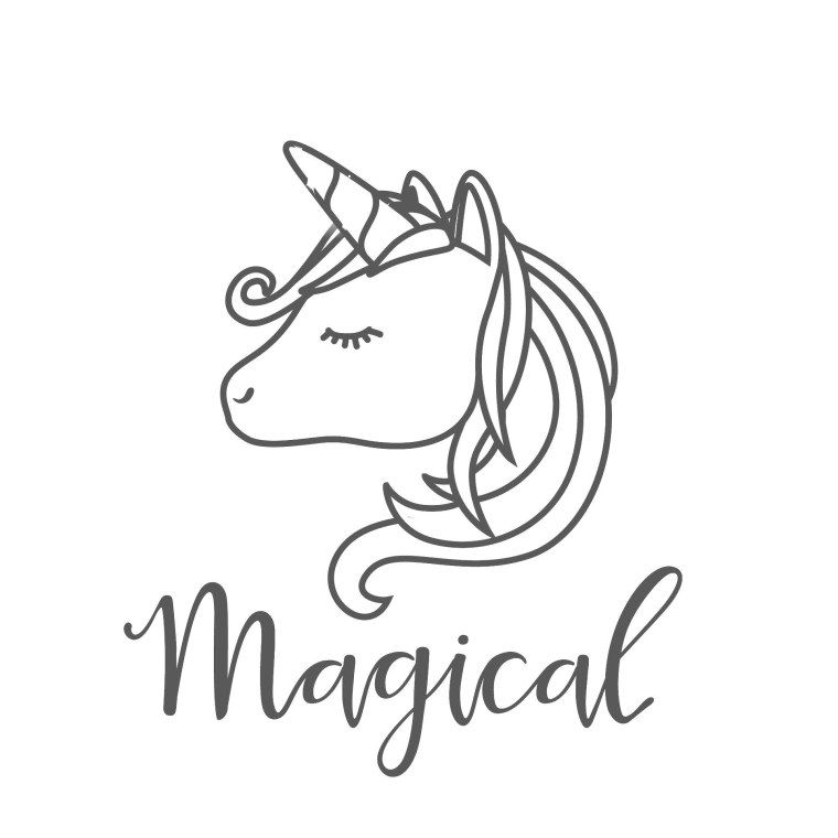 Стикеры для распечатки черно белые Единороги