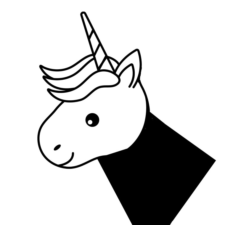 Единорог черно белый