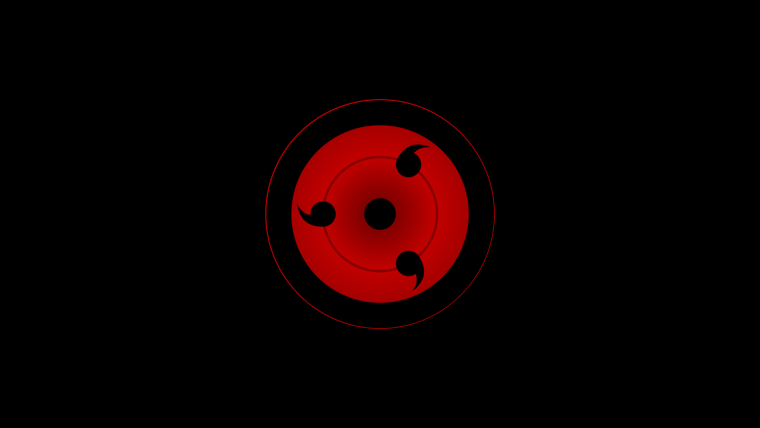 Шаринган на черном фоне