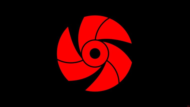 Шаринган на черном фоне