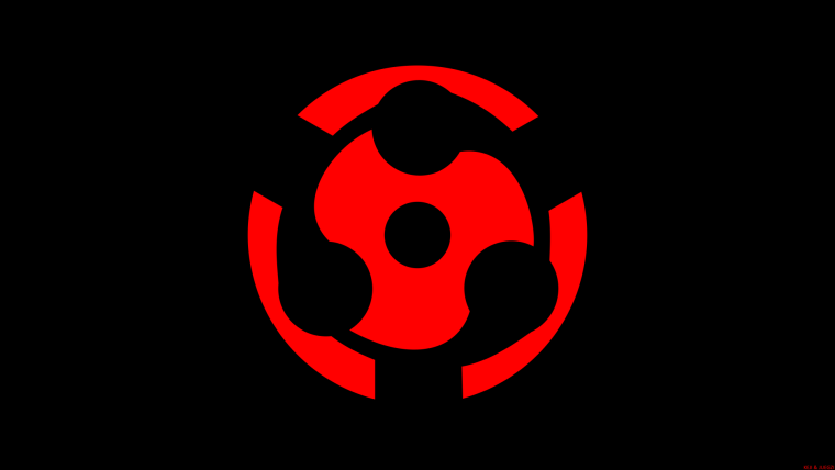 Мангекошаринга на черном фоне