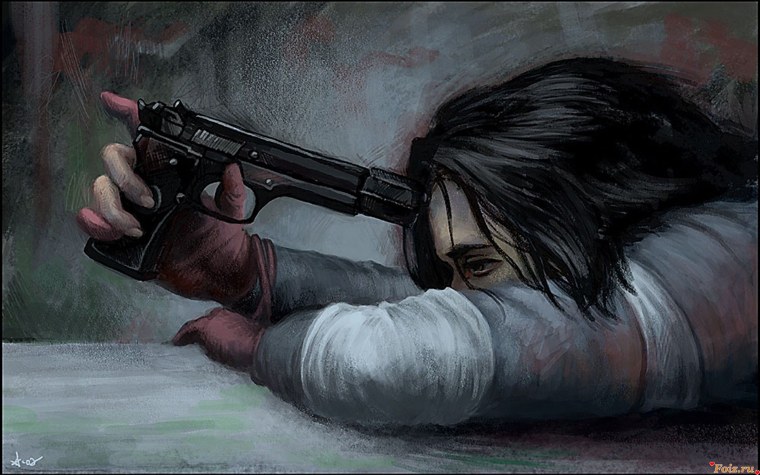 Самоубийство пистолетом арт