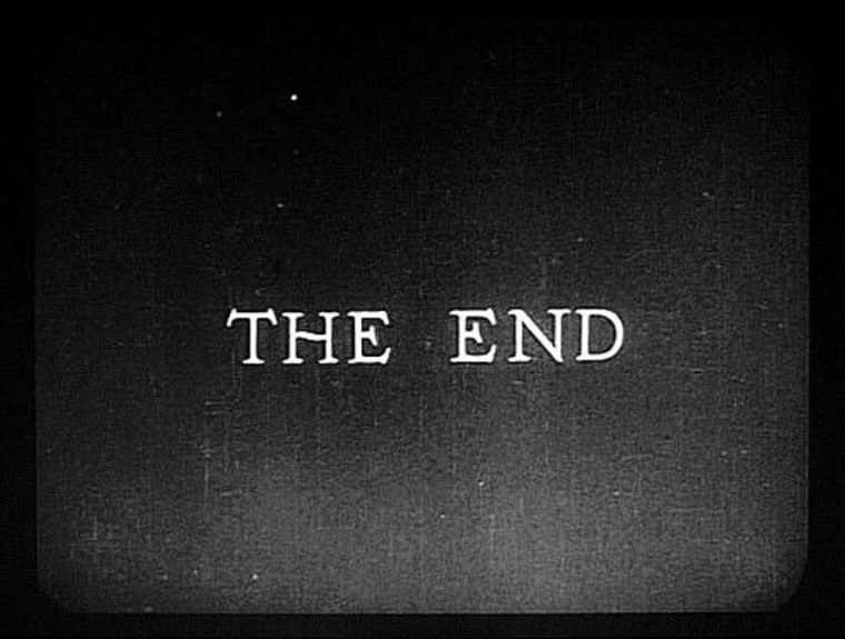 The end на черном фоне