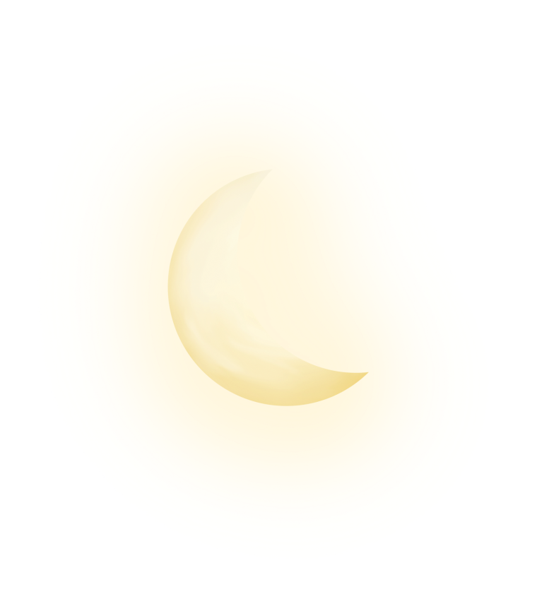 Месяц на прозрачном фоне