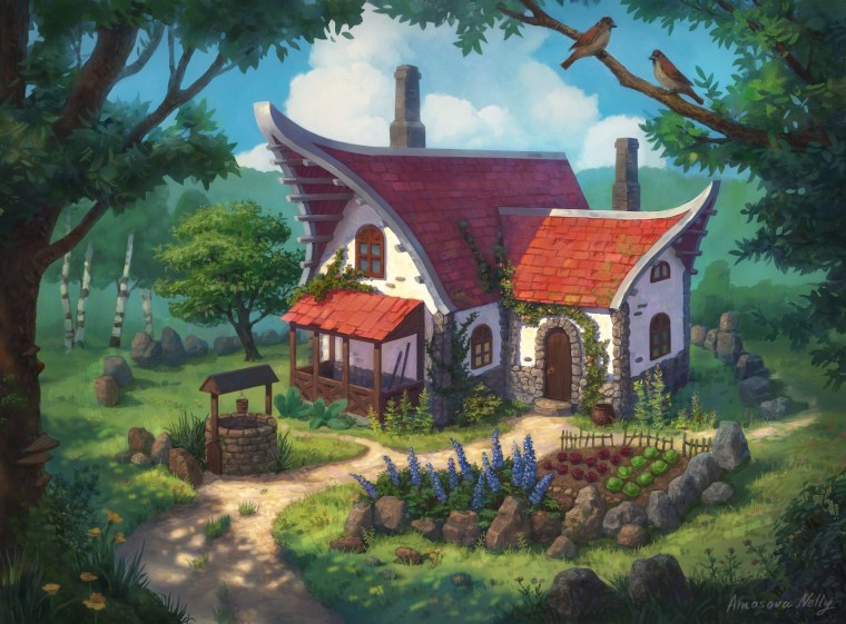 Сказочный домик в лесу