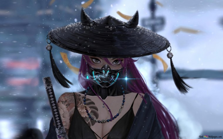 Маска киберпанк Самурай