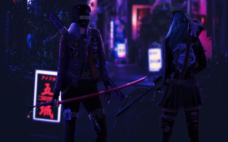 Cyberpunk 2077 Samurai неон