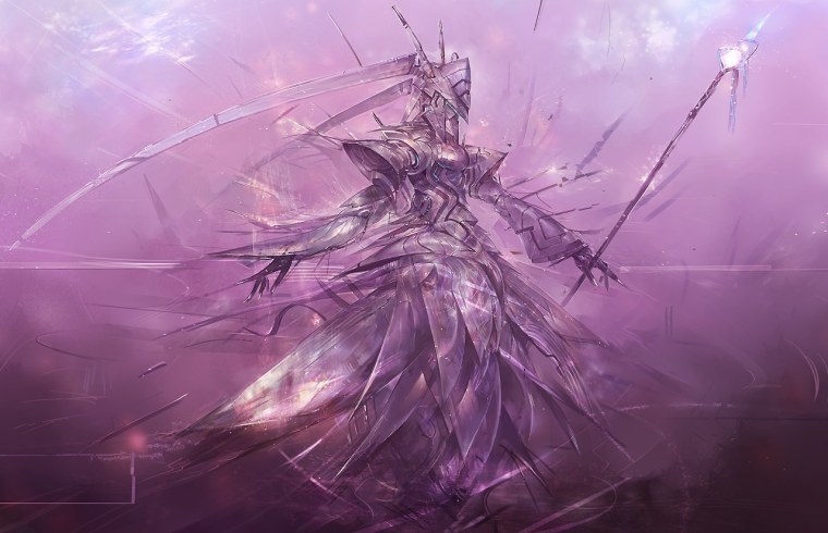 Арт Самурай на фиолетовом фоне