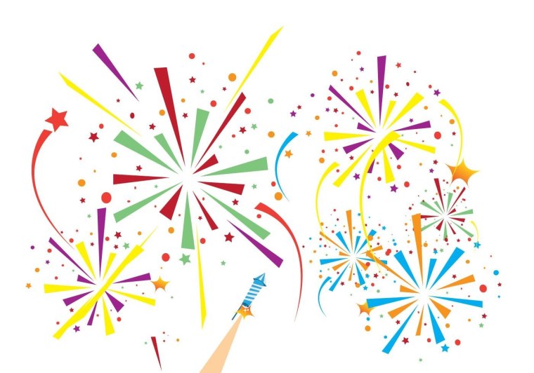 Салют на прозрачном фоне для фотошопа