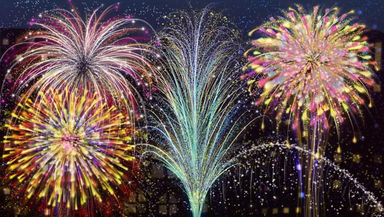 Праздничный салют на прозрачном фоне