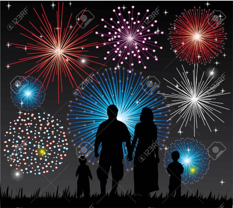 Дети и новогодний фейерверк