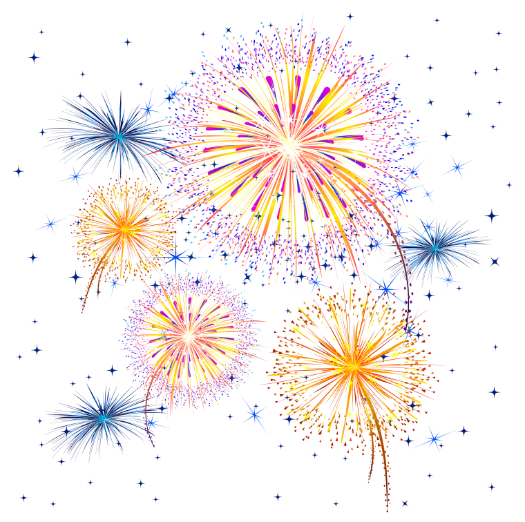 Салют на прозрачном фоне